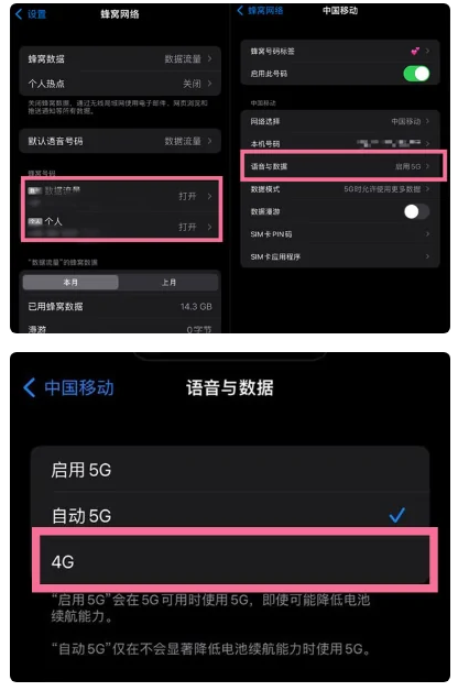 郴州苹果手机维修分享iPhone14如何切换4G/5G? iPhone14 5G网络切换方法 